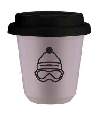 Tasse 80 ml LAVANDE "Casquette (noir)", avec couvercle noir Tasse 80 ml LAVANDE "Casquette (noir)", avec couvercle noir