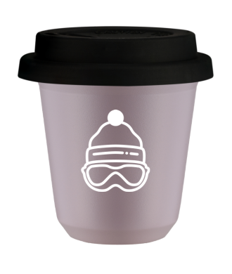 Tasse 80 ml LAVANDE "Casquette (blanc)", avec couvercle noir Tasse 80 ml LAVANDE "Casquette (blanc)", avec couvercle noir