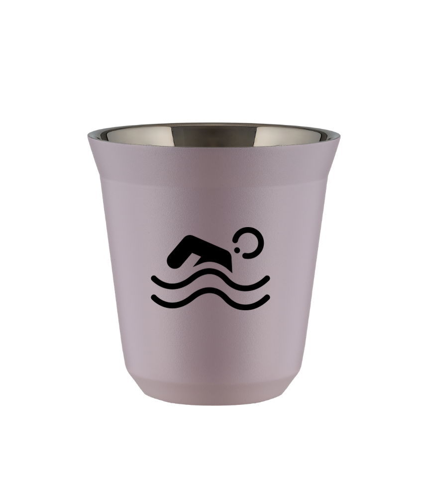 Tasse 80 ml LAVANDE "Natation (noir)"