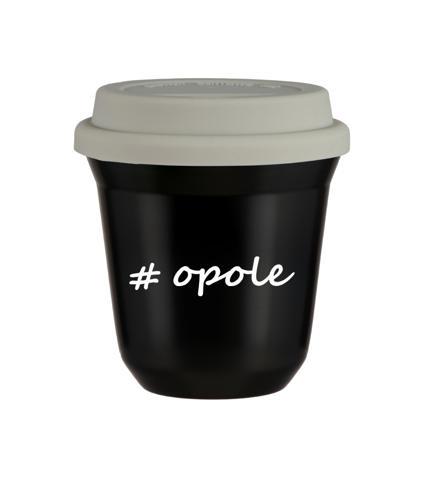 Tasse 80 ml NOIR "Opole", avec couvercle blanc Tasse 80 ml NOIR "Opole", avec couvercle blanc