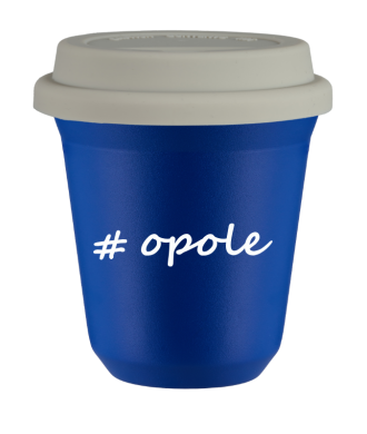 Tasse 240 ml BLEU "Opole", avec couvercle blanc Tasse 240 ml BLEU "Opole", avec couvercle blanc