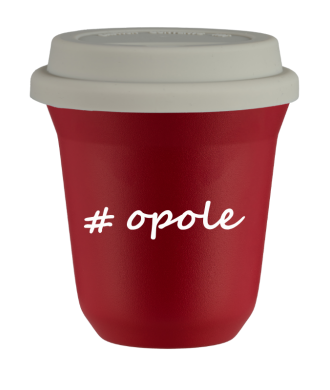 Tasse 240 ml ROUGE "Opole", avec couvercle blanc Tasse 240 ml ROUGE "Opole", avec couvercle blanc