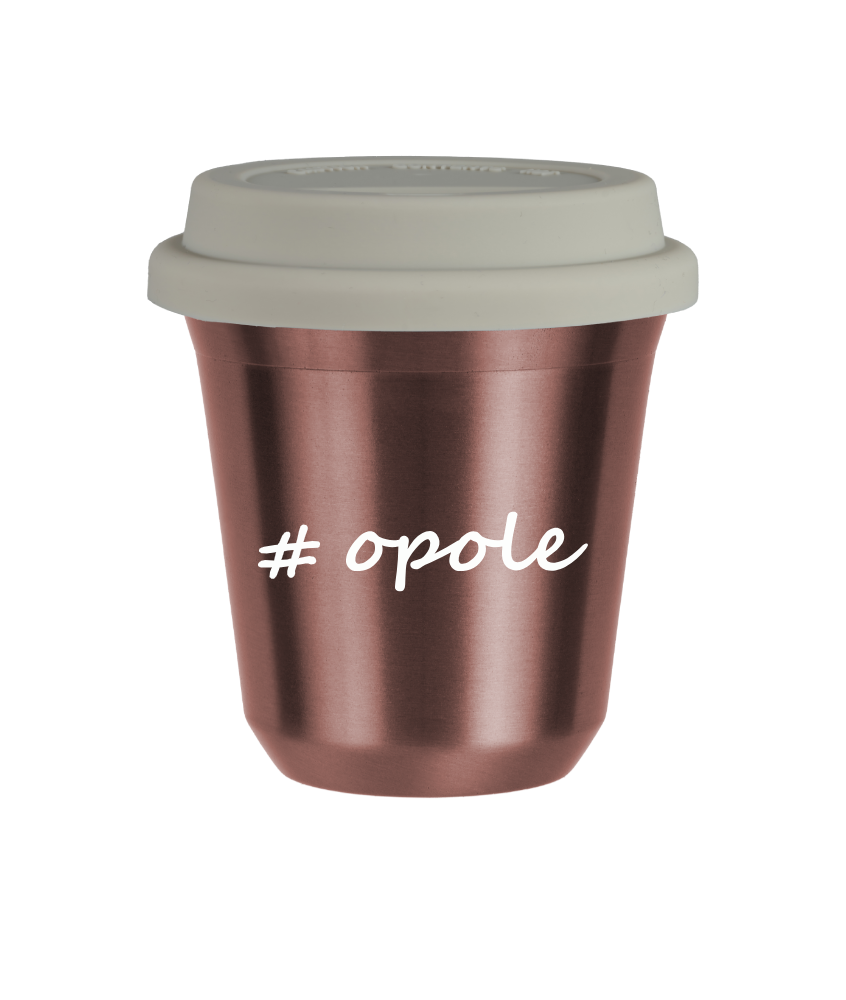 Tasse 80 ml OR ROSE "Opole", avec couvercle blanc