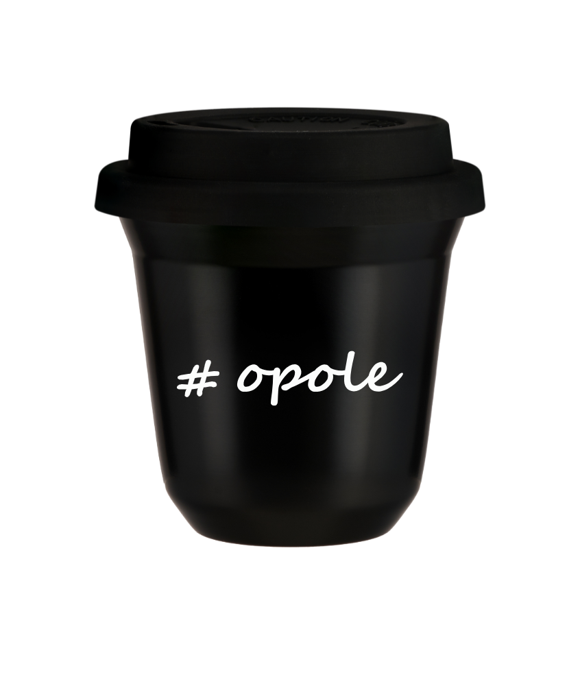 Tasse 150 ml NOIR "Opole", avec couvercle noir Tasse 150 ml NOIR "Opole", avec couvercle noir