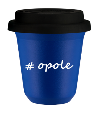 Tasse 150 ml BLEU "Opole", avec couvercle noir Tasse 150 ml BLEU "Opole", avec couvercle noir