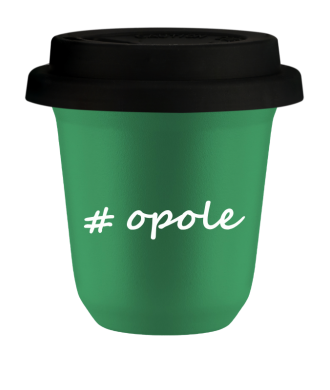 Tasse 150 ml VERT "Opole", avec couvercle noir Tasse 150 ml VERT "Opole", avec couvercle noir