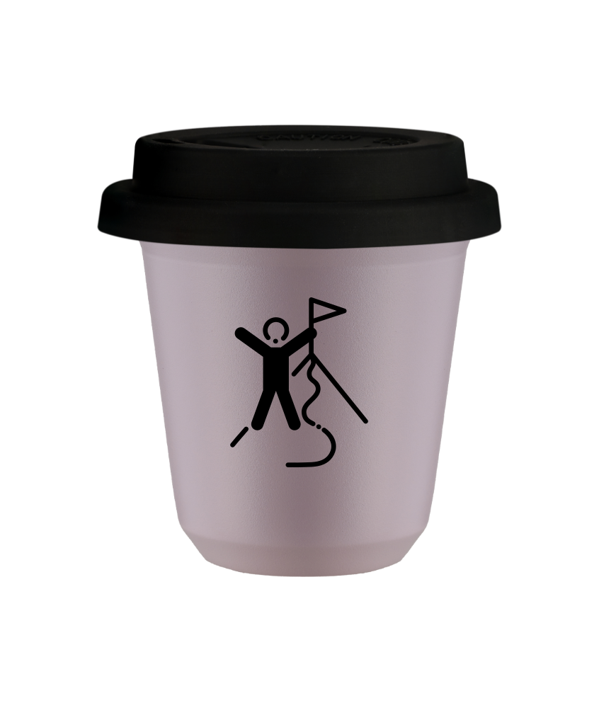 Tasse 80 ml LAVANDE "Escalade 1", avec couvercle noir