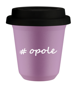Tasse 150 ml LILAS "Opole", avec couvercle noir Tasse 150 ml LILAS "Opole", avec couvercle noir