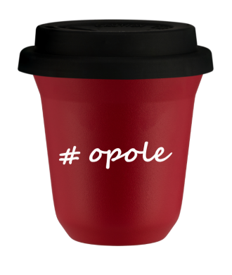 Tasse 240 ml ROUGE "Opole", avec couvercle noir Tasse 240 ml ROUGE "Opole", avec couvercle noir