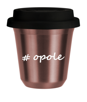 Tasse 240 ml OR ROSE "Opole", avec couvercle noir Tasse 240 ml OR ROSE "Opole", avec couvercle noir