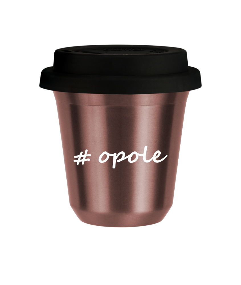 Tasse 240 ml OR ROSE "Opole", avec couvercle noir