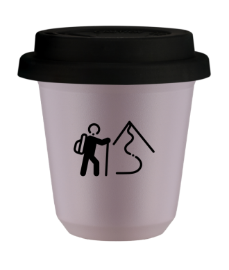 Tasse 80 ml LAVANDE "Escalade 2 (noir)", avec couvercle noir Tasse 80 ml LAVANDE "Escalade 2 (noir)", avec couvercle noir