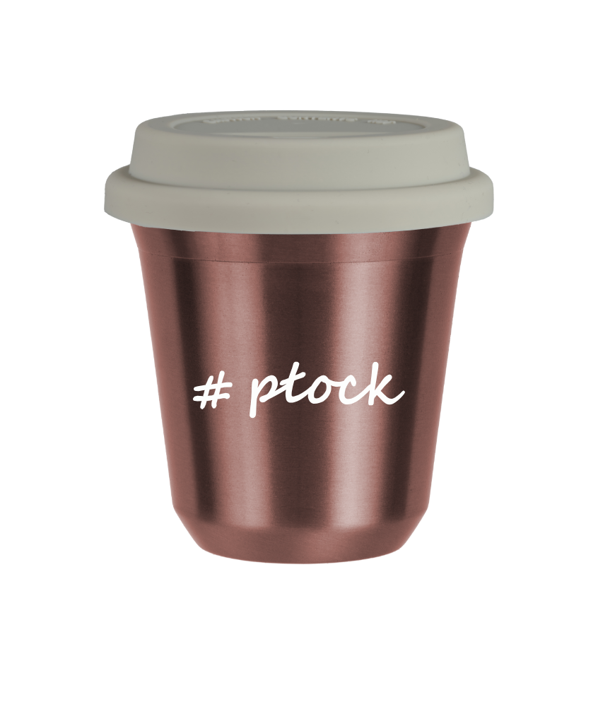 Tasse 240 ml OR ROSE "Płock", avec couvercle blanc