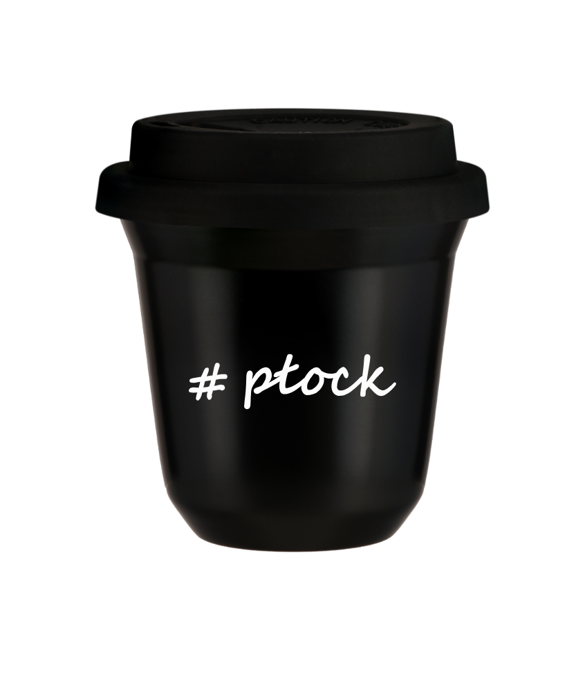 Tasse 150 ml NOIR "Płock", avec couvercle noir Tasse 150 ml NOIR "Płock", avec couvercle noir