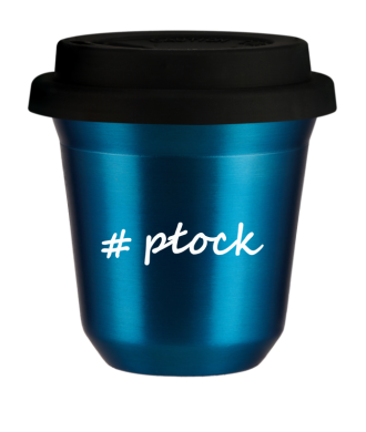 Tasse 150 ml BLEU MÉTALLIQUE "Płock", avec couvercle noir Tasse 150 ml BLEU MÉTALLIQUE "Płock", avec couvercle noir