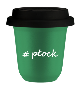 Tasse 240 ml VERT "Płock", avec couvercle noir Tasse 240 ml VERT "Płock", avec couvercle noir