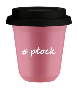 Tasse 240 ml ROSE "Płock", avec couvercle noir Tasse 240 ml ROSE "Płock", avec couvercle noir