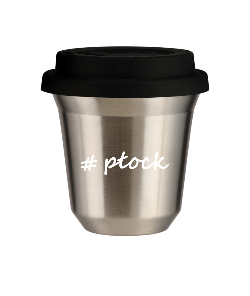 Tasse 80 ml ARGENT "Płock", avec couvercle noir Tasse 80 ml ARGENT "Płock", avec couvercle noir