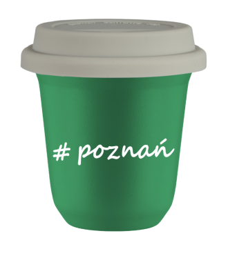 Tasse 150 ml VERT "Poznań", avec couvercle blanc Tasse 150 ml VERT "Poznań", avec couvercle blanc