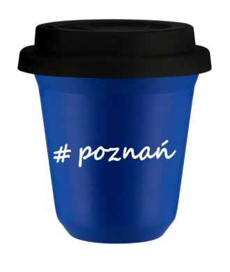 Tasse 240 ml BLEU "Poznań", avec couvercle noir Tasse 240 ml BLEU "Poznań", avec couvercle noir