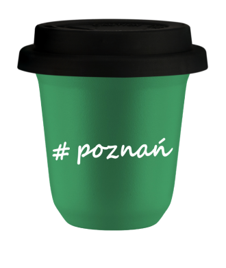 Tasse 240 ml VERT "Poznań", avec couvercle noir Tasse 240 ml VERT "Poznań", avec couvercle noir