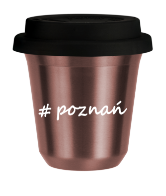 Tasse 240 ml OR ROSE "Poznań", avec couvercle noir Tasse 240 ml OR ROSE "Poznań", avec couvercle noir