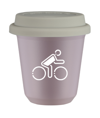 Tasse 80 ml LAVANDE "Cycliste aux couleurs allemandes (blanc)", avec couvercle blanc Tasse 80 ml LAVANDE "Cycliste aux couleurs allemandes (blanc)", avec couvercle blanc