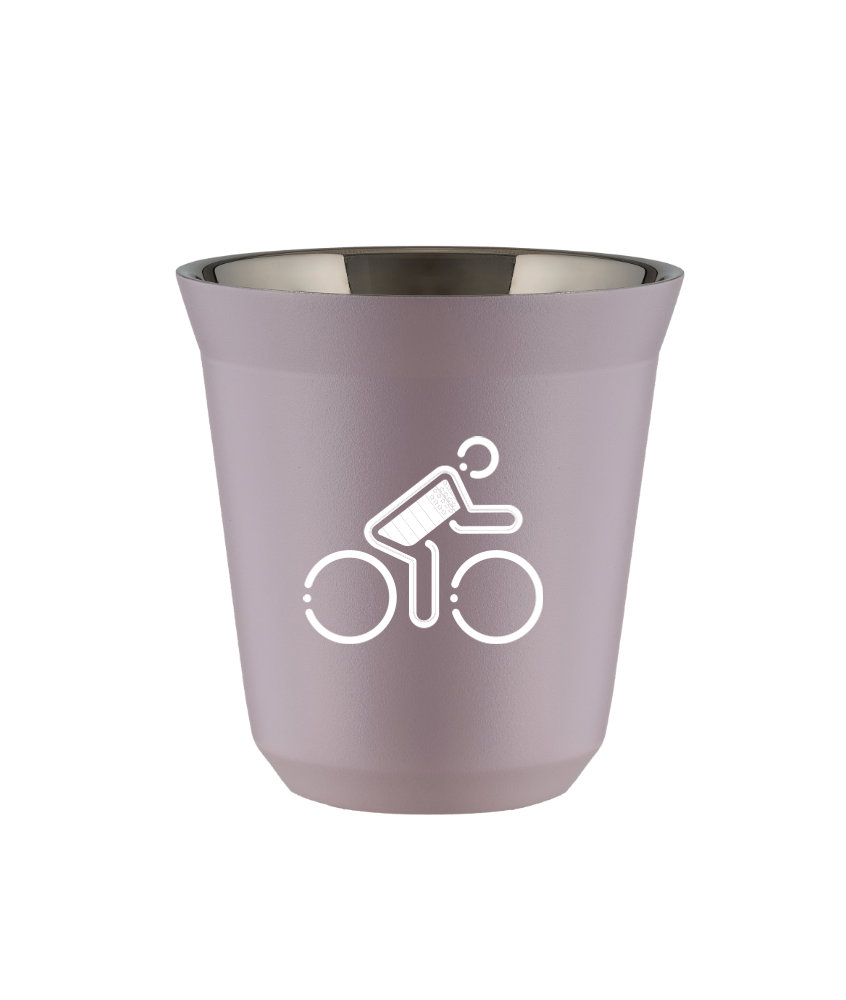 Tasse 80 ml LAVANDE "Cycliste aux couleurs britanniques (blanc)"
