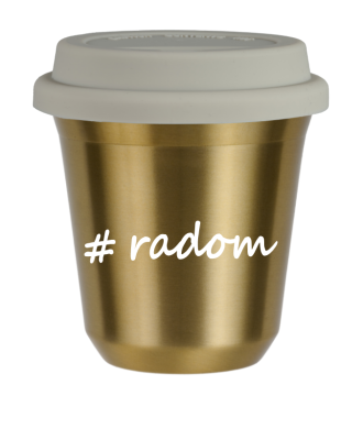 Tasse 150 ml OR "Radom", avec couvercle blanc Tasse 150 ml OR "Radom", avec couvercle blanc