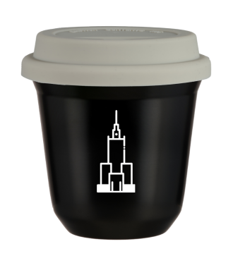 Tasse 80 ml NOIR "Pałac kultury i nauki (blanc)", avec couvercle blanc Tasse 80 ml NOIR "Pałac kultury i nauki (blanc)", avec couvercle blanc
