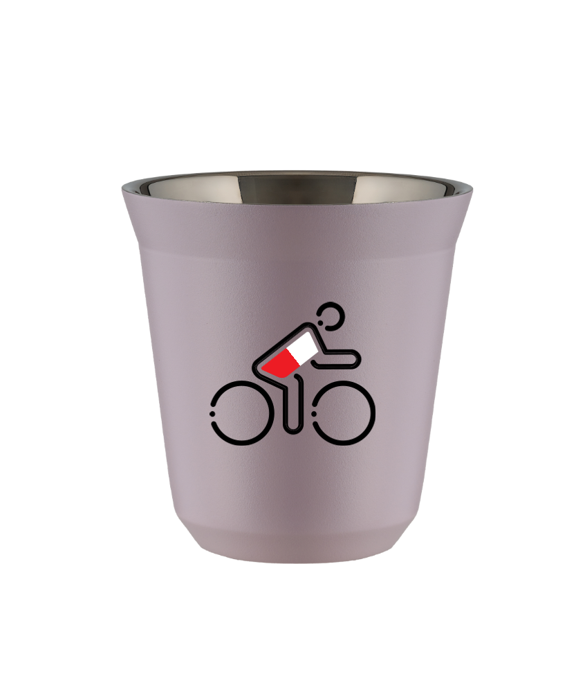 Tasse 80 ml LAVANDE "Cycliste aux couleurs polonaises"