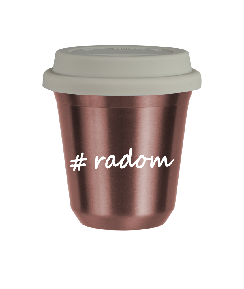 Tasse 150 ml OR ROSE "Radom", avec couvercle blanc Tasse 150 ml OR ROSE "Radom", avec couvercle blanc