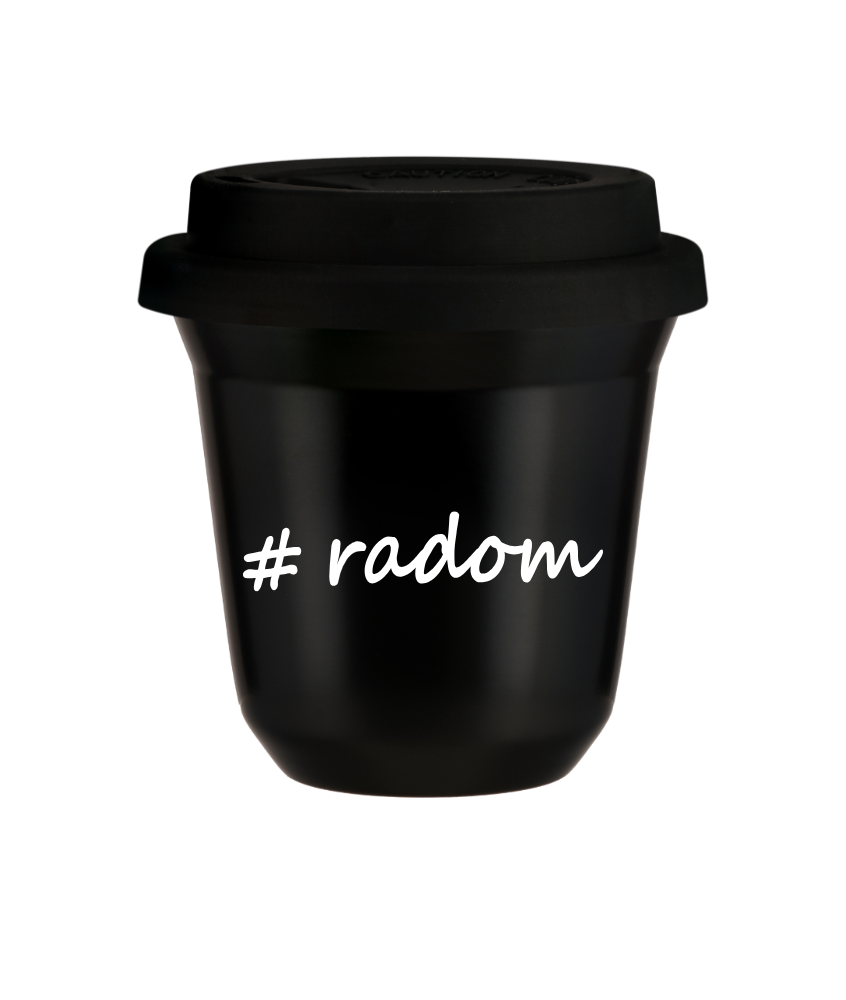 Tasse 240 ml NOIR "Radom", avec couvercle noir