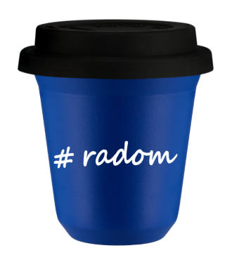 Tasse 150 ml BLEU "Radom", avec couvercle noir Tasse 150 ml BLEU "Radom", avec couvercle noir
