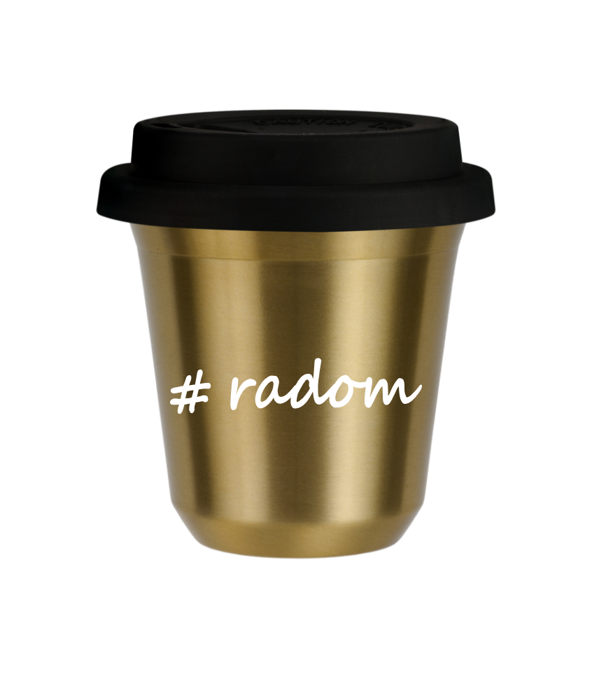 Tasse 240 ml OR "Radom", avec couvercle noir Tasse 240 ml OR "Radom", avec couvercle noir