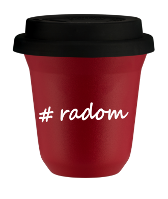 Tasse 150 ml ROUGE "Radom", avec couvercle noir Tasse 150 ml ROUGE "Radom", avec couvercle noir