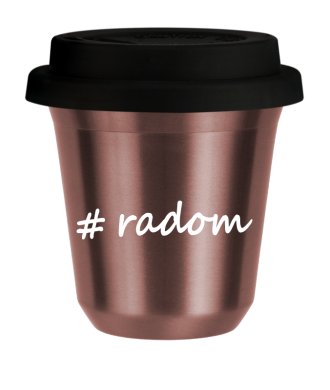 Tasse 240 ml OR ROSE "Radom", avec couvercle noir Tasse 240 ml OR ROSE "Radom", avec couvercle noir
