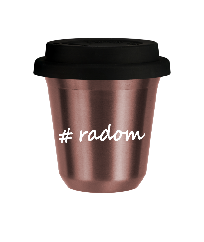 Tasse 240 ml OR ROSE "Radom", avec couvercle noir Tasse 240 ml OR ROSE "Radom", avec couvercle noir