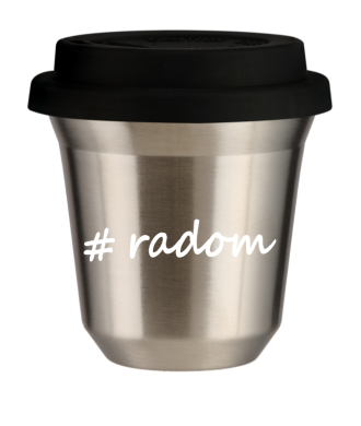 Tasse 150 ml ARGENT "Radom", avec couvercle noir Tasse 150 ml ARGENT "Radom", avec couvercle noir