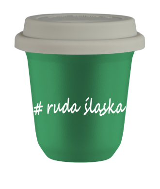 Tasse 240 ml VERT "Ruda Śląska", avec couvercle blanc Tasse 240 ml VERT "Ruda Śląska", avec couvercle blanc