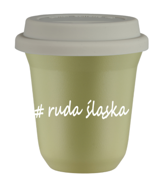 Tasse 240 ml PISTACHE "Ruda Śląska", avec couvercle blanc Tasse 240 ml PISTACHE "Ruda Śląska", avec couvercle blanc