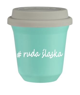 Tasse 240 ml TURQUOISE "Ruda Śląska", avec couvercle blanc Tasse 240 ml TURQUOISE "Ruda Śląska", avec couvercle blanc