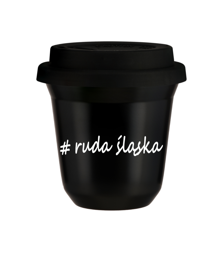 Tasse 80 ml NOIR "Ruda Śląska", avec couvercle noir Tasse 80 ml NOIR "Ruda Śląska", avec couvercle noir