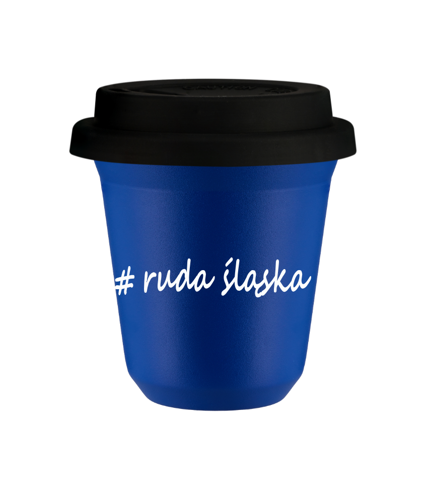 Tasse 150 ml BLEU "Ruda Śląska", avec couvercle noir Tasse 150 ml BLEU "Ruda Śląska", avec couvercle noir