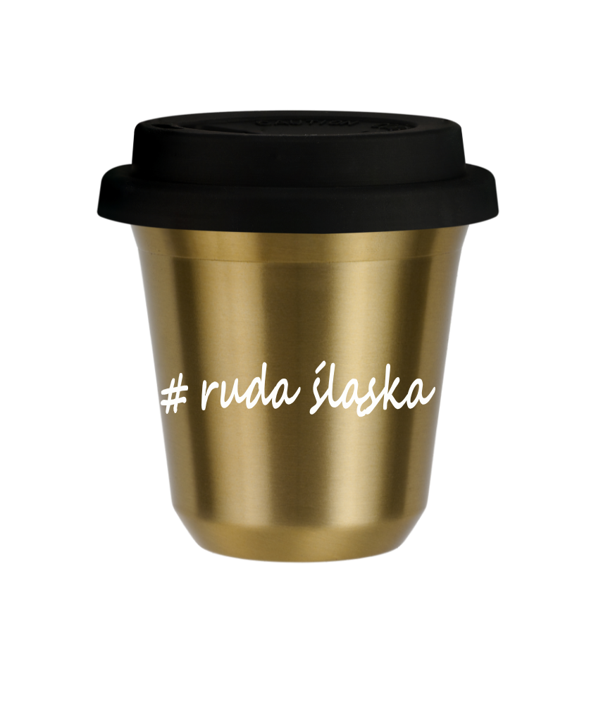 Tasse 150 ml OR "Ruda Śląska", avec couvercle noir