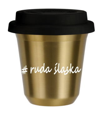 Tasse 240 ml OR "Ruda Śląska", avec couvercle noir Tasse 240 ml OR "Ruda Śląska", avec couvercle noir