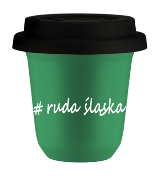 Tasse 150 ml VERT "Ruda Śląska", avec couvercle noir Tasse 150 ml VERT "Ruda Śląska", avec couvercle noir