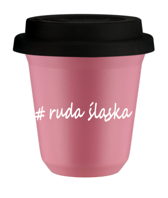 Tasse 240 ml ROSE "Ruda Śląska", avec couvercle noir Tasse 240 ml ROSE "Ruda Śląska", avec couvercle noir
