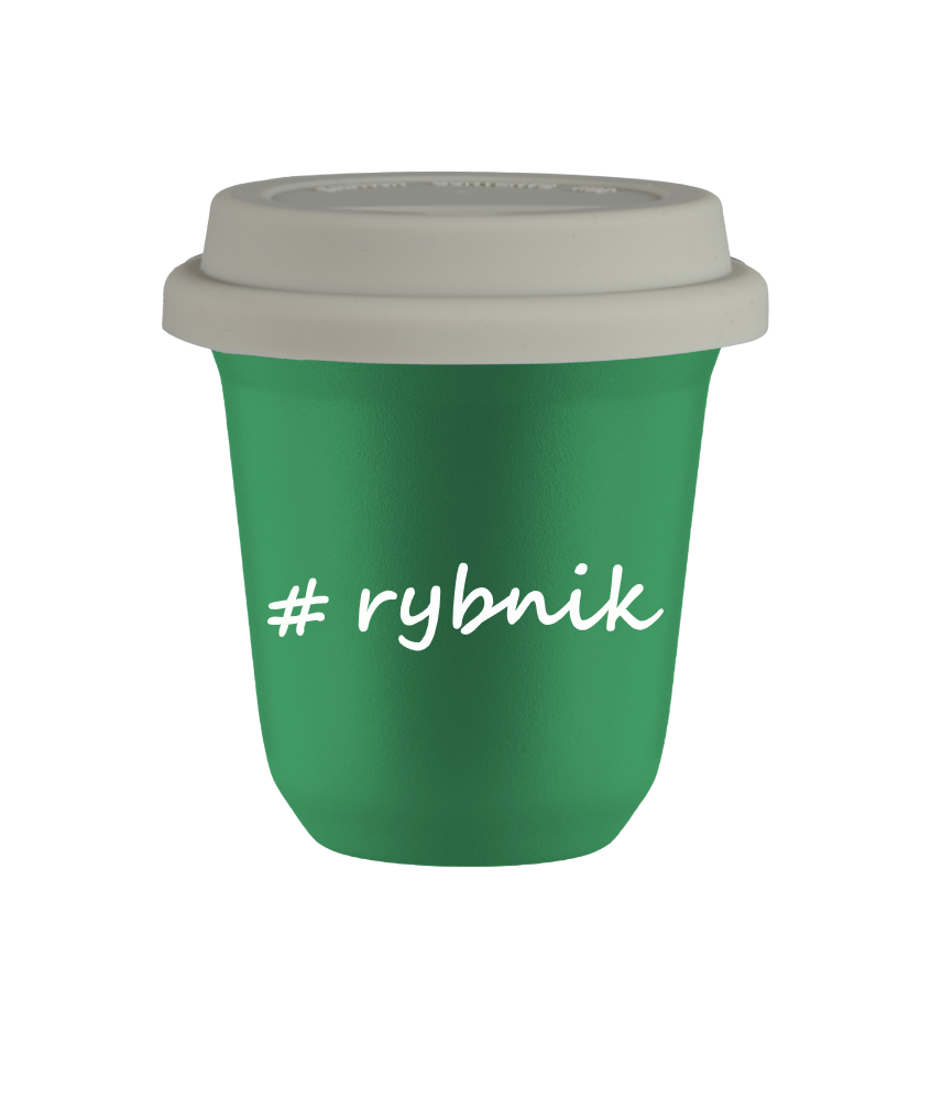 Tasse 240 ml VERT "Rybnik", avec couvercle blanc Tasse 240 ml VERT "Rybnik", avec couvercle blanc