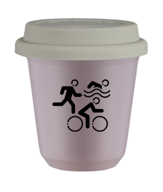 Tasse 80 ml LAVANDE "Sports", avec couvercle blanc Tasse 80 ml LAVANDE "Sports", avec couvercle blanc